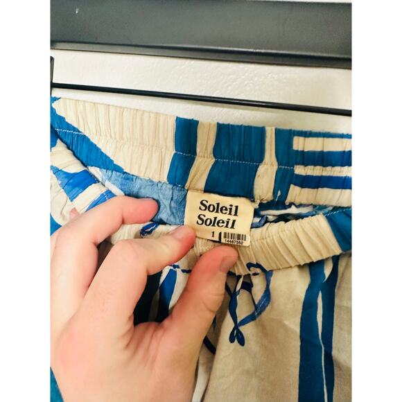 SOLEIL SOLEIL Blue Graphic Print 100% Cotton Pull-On Overswim Shorts size 1 - Picture 7 of 10